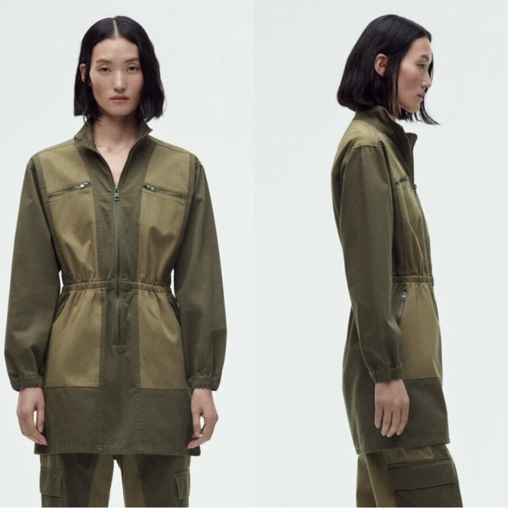 Zara Green Mini Dress with Structured Silhouette